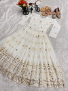 Oc 239 Pure Vichitra Embroidery Work Kids Wear Gown With Dupatta Online Wholesale